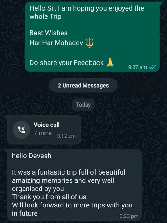 Nagarjuna Travels Customer Testimonial 38
